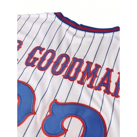 [Comfortable] Men's #82 White Baseball Jersey - Embroidered V-Neck, Short Sleeve, Breathable Polyester Sports Uniform for Training, Competition & Casual Wear