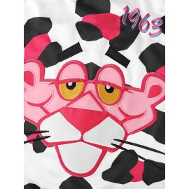 Men'S American Basketball Suit, Pink Leopard White Spotted American Basketball Suit, Suitable For Street And Team Sports, Breathable Round Neck, S-3XL