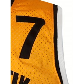 Athletic Appeal, Men's #7 Yellow Basketball Jersey - Retro Style, 