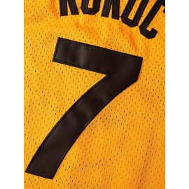 Athletic Appeal, Men's #7 Yellow Basketball Jersey - Retro Style, 
