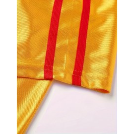 Men's Retro LAFLEUR 16 Football Jersey, Yellow Polyester V-Neck Sports Shirt with Lettering, Non-Stretch Knit Fabric for Training, Hiking & Casual Wear - Four Seasons Adult Uniform