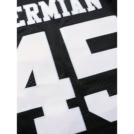 Men's Size 45 Black Breathable V-Neck American Football Jersey - Embroidered 