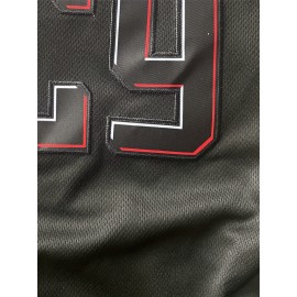 Men'S Baseball Jersey Black #44 Short Sleeve Button Trendy Casual T-shirt For Training Competition Outdoor Sports