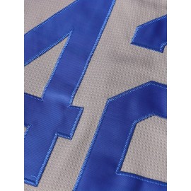 Men'S V-neck Baseball Jersey # 42 Gray Embroidered Breathable And Lightweight, Perfect For Training And Casual Wear S-3XL