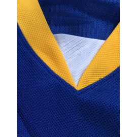 Men'S Embroidered Hockey Jersey - Letterkenny Shamrocks, Shoresy #69, Sports Fan Gear, Polyester V-Neck, All Seasons Wear, Outdoor & Casual, for Parties & Games - Blue