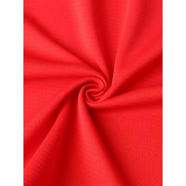 Men'S # 0 Red Baseball Shirt - Retro Sports Training And Casual S-3XL Polyester Fiber V-neck Button Design Perfect For Summer Parties And Outdoor Activities