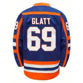 69 Men's Ice Hockey Jersey Sports Training Jersey Blue Comfortable Casual Fashion Embroidered Long Sleeve S-3XL