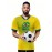 Professional Sports Fabric Men'S Creative Pattern Print Brazil Home Soccer Jersey T-shirt