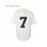Men's American # 7 White Striped Baseball Jersey Suitable for Team Training And Street Wear In Spring, Summer, And Autumn, Size S-3XL
