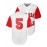 All Stitched 5 White Baseball Jersey Embroidery V Neck Short Sleeve Baseball Shirt, Breathable Button-Up Sports Uniform For Training Competition Party