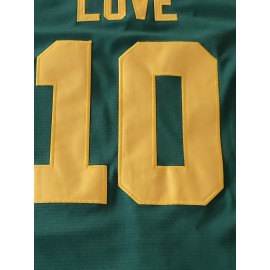 All Stitched 10 Dark Green Baseball Jersey Embroidery V Neck Short Sleeve Baseball Shirt, Breathable Button-Up Sports Uniform for Training Competition Party