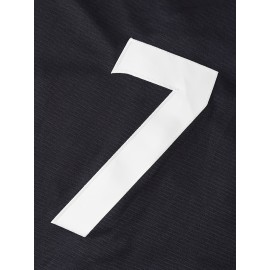 #7 Navy Baseball Jersey Stitched Embroidery V Neck Short Sleeve Baseball Shirt, Breathable Button-Up Sports Uniform for Training Competition Party