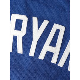 Stitched 24 Blue Baseball Jersey Embroidery V Neck Short Sleeve Baseball Shirt, Breathable Button-Up Sports Uniform For Training Competition Party