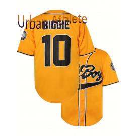 Men's Sport All Stitched #10 Baseball Jersey - Breathable V-Neck Short Sleeve with Full Embroidery, Red/White/Yellow Color Options, Button-Up Regular Fit for Training, Competition, Parties & Casual Wear, Athletic Event Clothing, Durable Sportswear